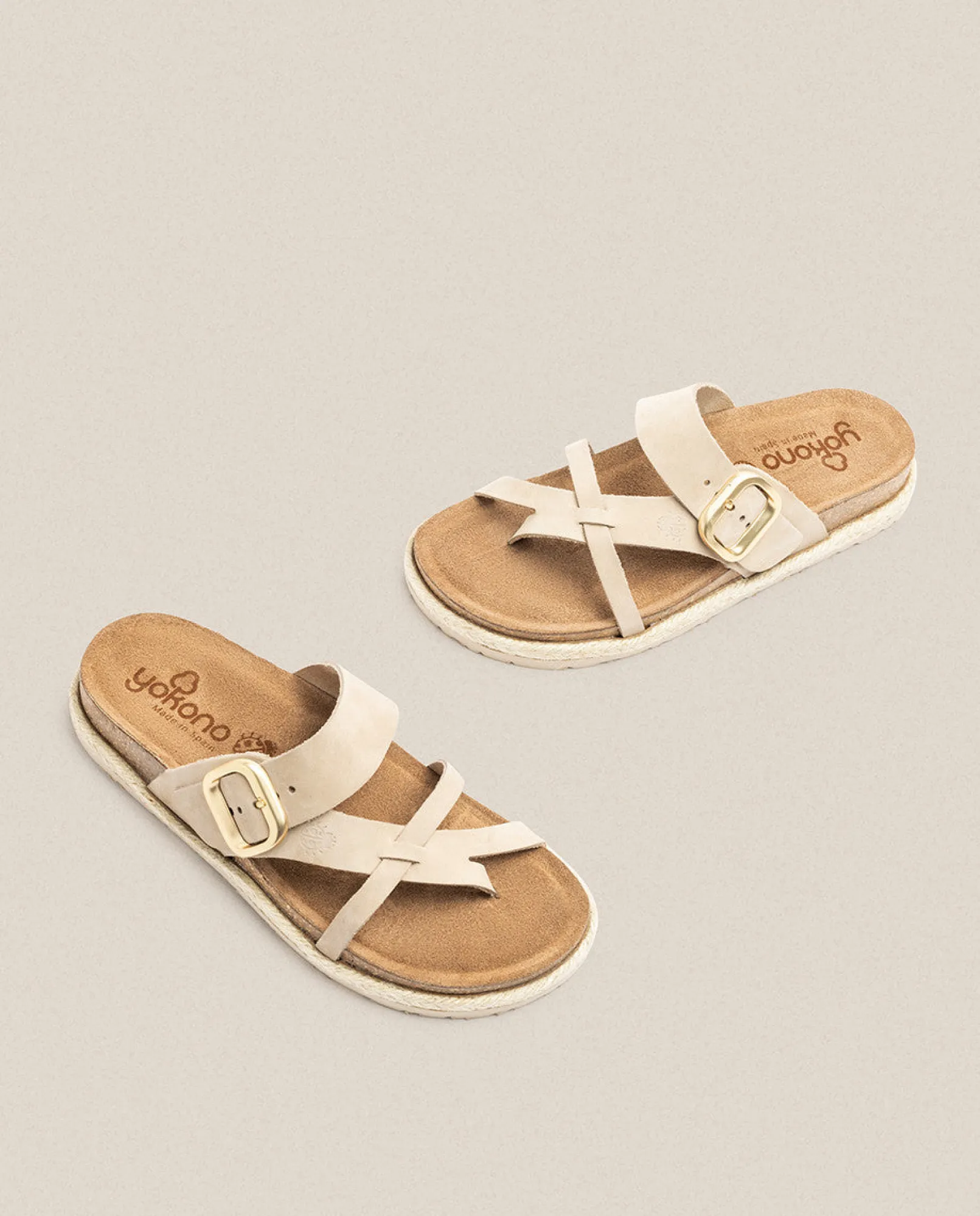 Mujer Yokono Sandalias Planas|Sandalia Plana Arena 003 Beige