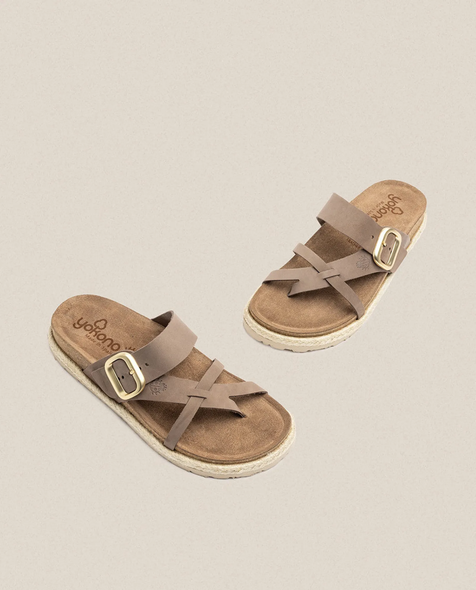 Mujer Yokono Sandalias De Plataforma|Sandalias Planas|Sandalia Plana Arena 003 Marrón