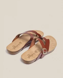 Mujer Yokono Sandalias Planas|Sandalia Plana Ibiza 013 Marrón