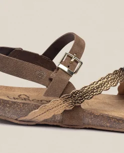 Mujer Yokono Sandalias Planas|Sandalia Plana Ibiza 176 Marrón