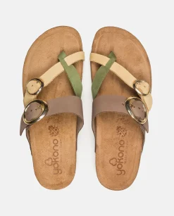 Mujer Yokono Sandalias Planas|Sandalia Plana Jerba 122 Amarillo