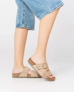 Mujer Yokono Sandalias Planas|Sandalia Plana Jerba 136 Beige