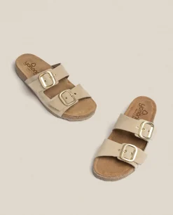 Mujer Yokono Sandalias Planas|Sandalia Plana Jerba 136 Beige