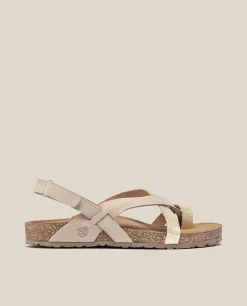 Mujer Yokono Sandalias Planas|Sandalia Plana Jerba 718 Dorado