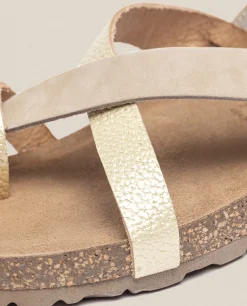 Mujer Yokono Sandalias Planas|Sandalia Plana Jerba 718 Dorado