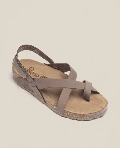 Mujer Yokono Sandalias Planas|Sandalia Plana Jerba 718 Marrón