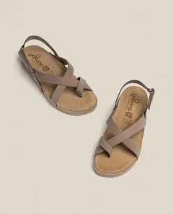 Mujer Yokono Sandalias Planas|Sandalia Plana Jerba 718 Marrón