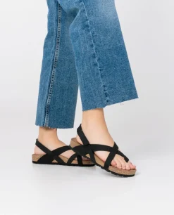 Mujer Yokono Sandalias Planas|Sandalia Plana Jerba 718 Negro