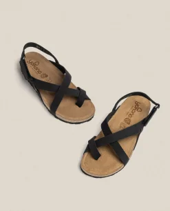 Mujer Yokono Sandalias Planas|Sandalia Plana Jerba 718 Negro