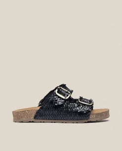 Mujer Yokono Sandalias Planas|Sandalia Plana Jerba 143 Negro