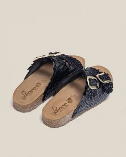 Mujer Yokono Sandalias Planas|Sandalia Plana Jerba 143 Negro