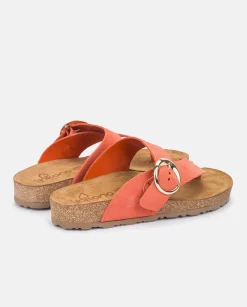 Mujer Yokono Sandalias Planas|Sandalia Plana Jerba 113 Rojo