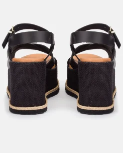 Mujer Yokono Sandalias De Cuña|Sandalia Plana Lanzarote 003 Negro
