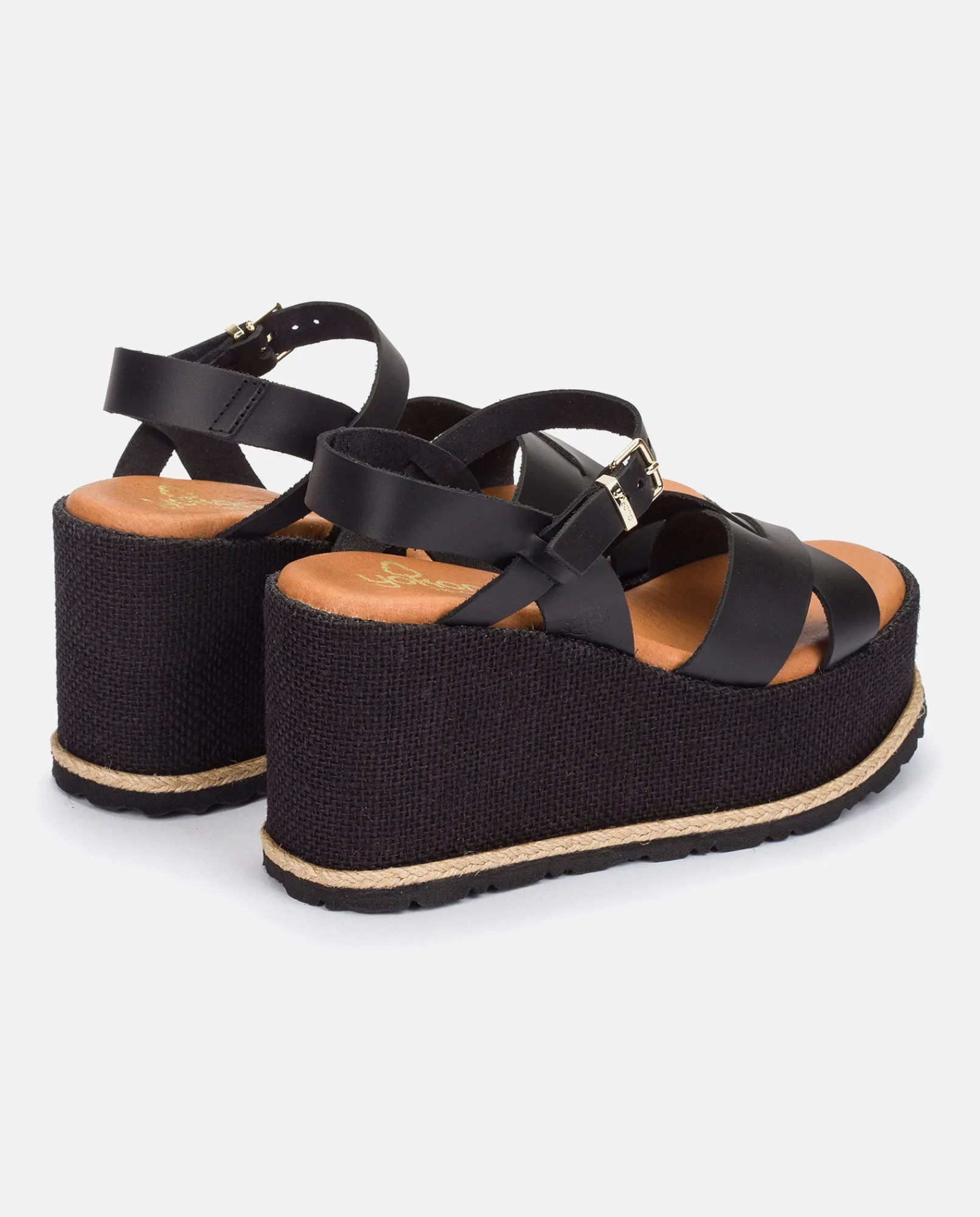Mujer Yokono Sandalias De Cuña|Sandalia Plana Lanzarote 003 Negro