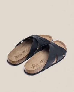 Hombre Yokono Sandalias|Sandalia Plana Macam 217 Negro