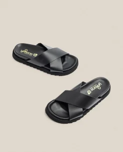 Hombre Yokono Sandalias|Sandalia Plana Man 003 Negro