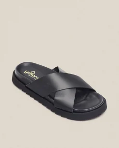 Hombre Yokono Sandalias|Sandalia Plana Man 003 Negro