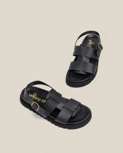 Hombre Yokono Sandalias|Sandalia Plana Man 002 Negro