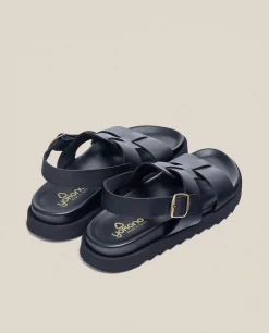 Hombre Yokono Sandalias|Sandalia Plana Man 002 Negro