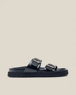 Hombre Yokono Sandalias|Sandalia Plana Man 001 Negro