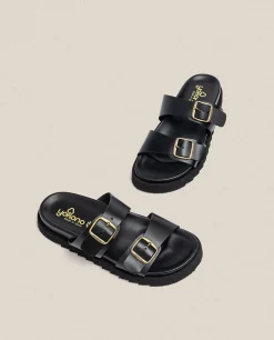 Hombre Yokono Sandalias|Sandalia Plana Man 001 Negro