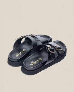 Hombre Yokono Sandalias|Sandalia Plana Man 001 Negro