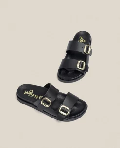 Mujer Yokono Sandalias Planas|Sandalia Plana Morena 004 Negro