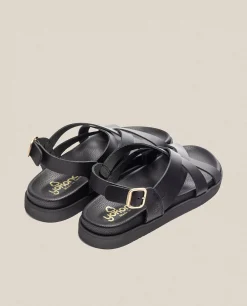 Mujer Yokono Sandalias Planas|Sandalia Plana Morena 005 Negro