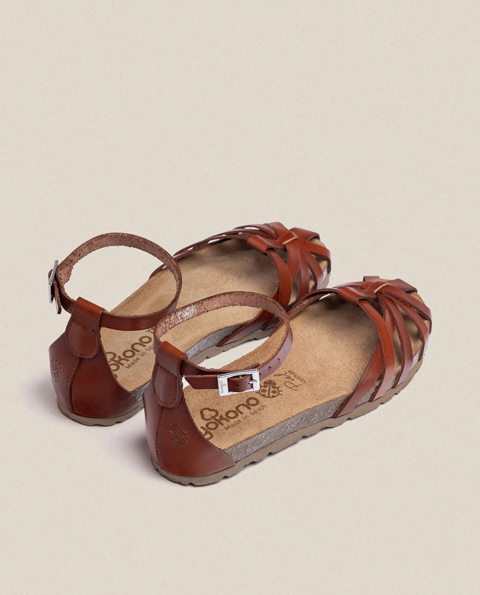 Mujer Yokono Sandalias Planas|Sandalia Plana Villa 011 Marron
