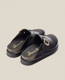 Mujer Yokono Zuecos|Sandalias De Plataforma|Zapato De Plataforma TUNEZ-599 Negro