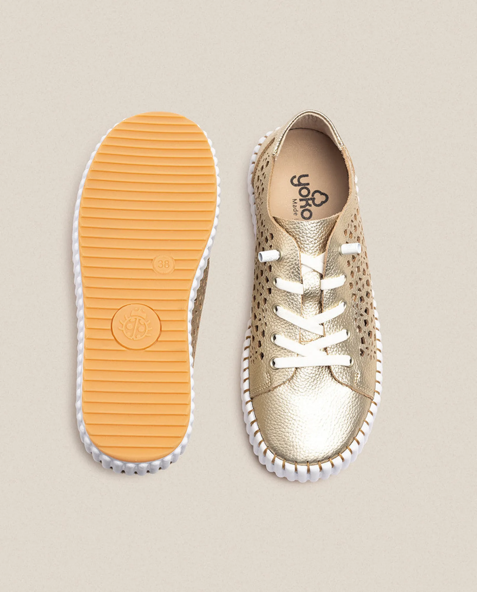Mujer Yokono Zapatos|Deportivos|Zapato Plano Sintra 002 Dorado
