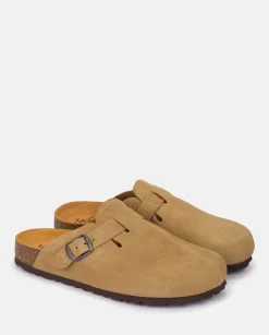 Mujer Yokono Zuecos|Sandalias Planas|Zapato Plano ZUECO-599 Beige
