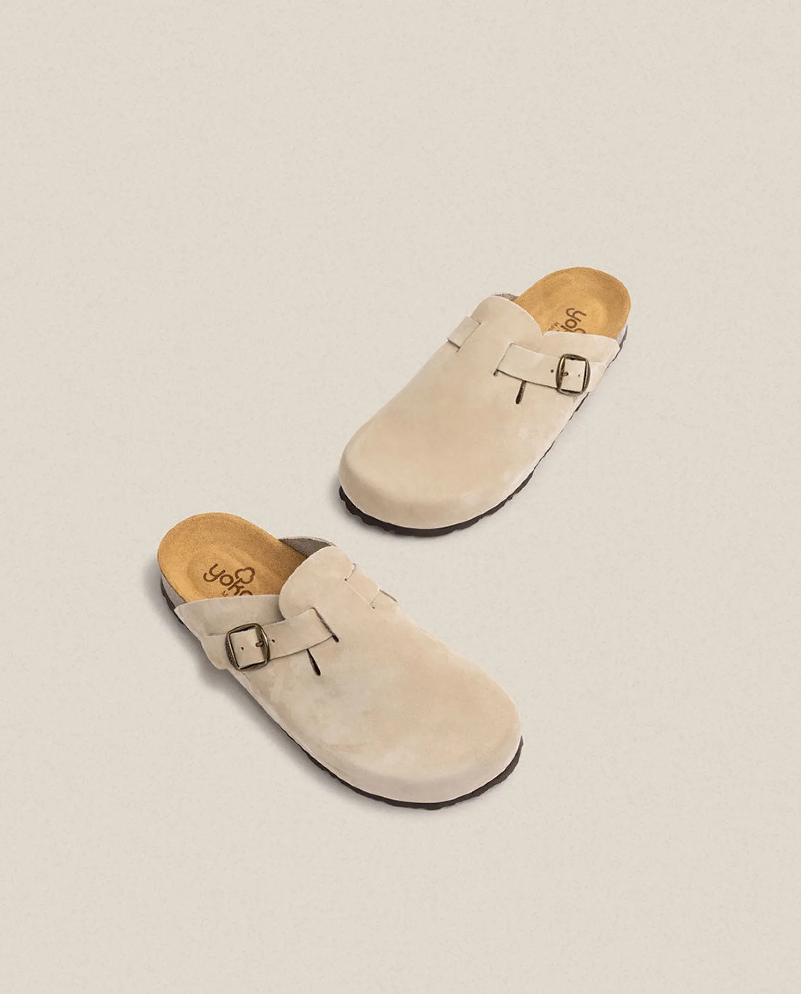 Mujer Yokono Zuecos|Sandalias Planas|Zueco 599 Beige