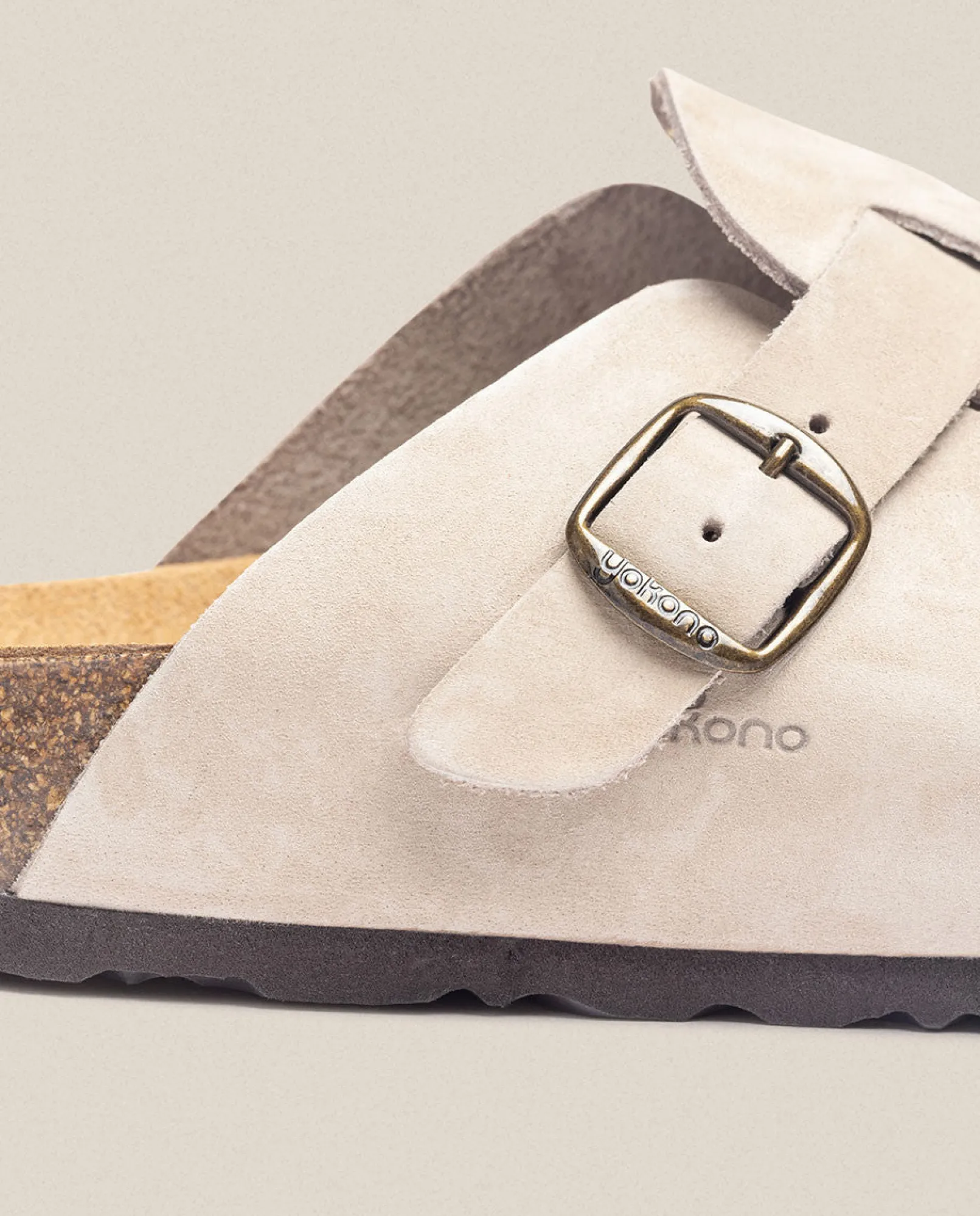 Mujer Yokono Zuecos|Sandalias Planas|Zueco 599 Beige