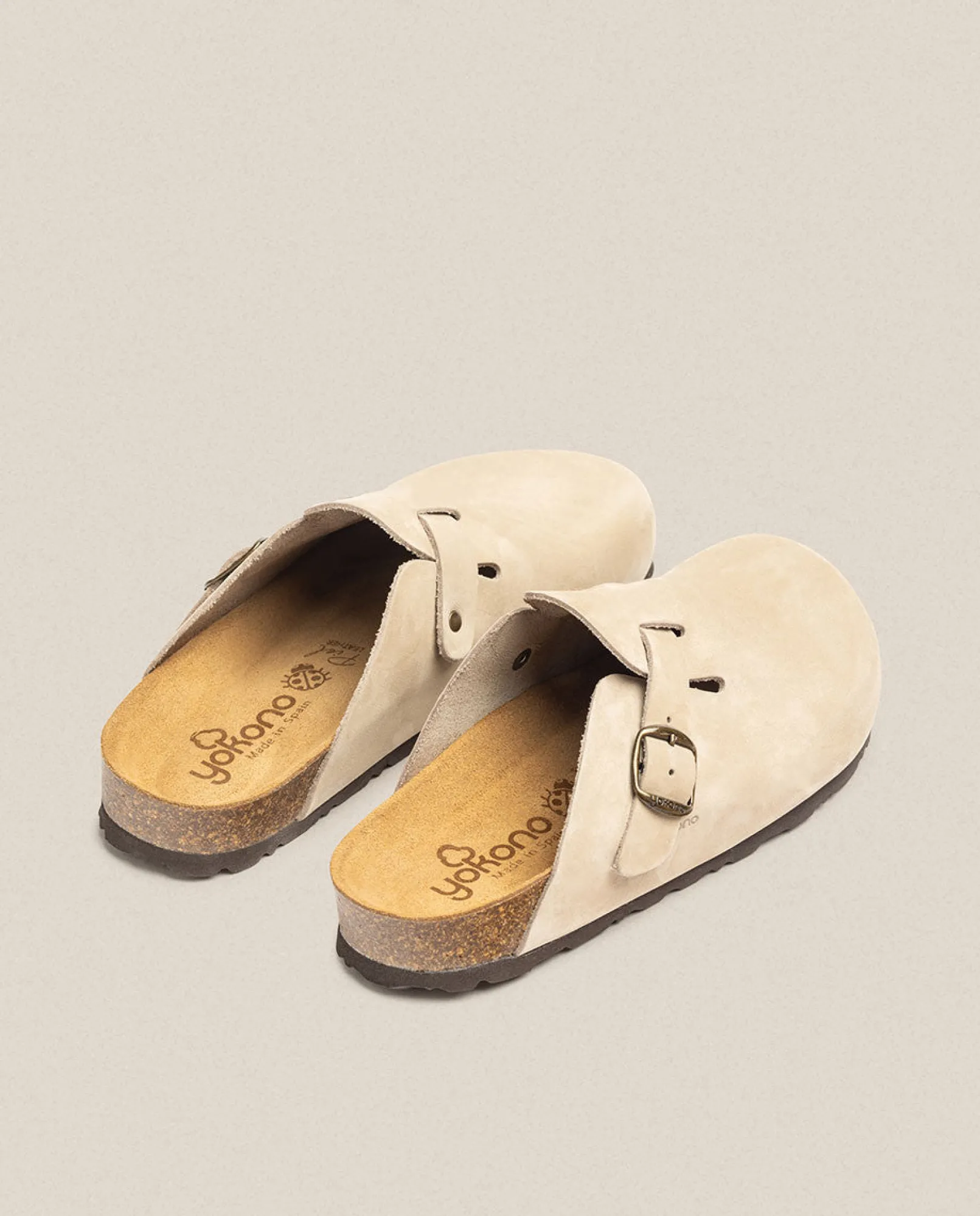 Mujer Yokono Zuecos|Sandalias Planas|Zueco 599 Beige